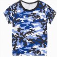 thumbnail image 1 of Splozh Boys Short Sleeve Shirt Fashion Soft Boy Camouflagess T Shirt Camo Short Sleeve Tee Shirts for Boys Girls 2-14 Years T Shirts Tops,Blue,11-12 Years, 1 of 3