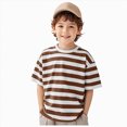 thumbnail image 1 of Splozh Boys Short Sleeve Tops Comfortable Soft Breathable Fashionable Boys T Shirt,Coffee,3-4 Years, 1 of 4