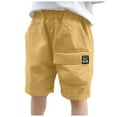 thumbnail image 1 of Splozh Boys'Shorts Athletic Toddler Boys Cotton Sport Jogger Shorts Kids Summer Solid Active Short Pants for 3-4 Years,Yellow, 1 of 6