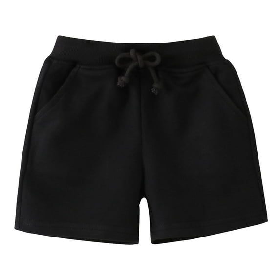 Splozh Boys' Shorts Summer Shorts for Toddler Solid Color Casual Pants for Boys Girls Running Shorts Black,2-3 Years