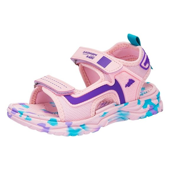 Splozh Boys Summer Sandals Toddler Kids Eva Double Buckle Sandals Summer Shoes for Toddler Girls,Pink 11