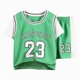 thumbnail image 1 of Splozh Boys Summer Sets Boys Clothes 2-Piece Summer Outfit T-Shirt Shorts for Kids Clothing Set,Green,11-12 Years, 1 of 3