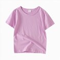 thumbnail image 1 of Splozh Boys Summer Shirt Toddler Boy Short Sleeve Shirts 1T 2T 3T 4T 5T 6T 7T Cotton T-Shirts Round Neck Tee Tops,Purple,3-4 Years, 1 of 9
