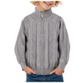 thumbnail image 1 of Splozh Boys Sweater Quarter Zip up Knit Neck Warm Pullver Kids Knitwear,Light Gray 4-5 Years, 1 of 6
