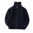 thumbnail image 1 of Splozh Boys Sweater Quarter Zip up Knit Neck Warm Pullver Kids Knitwear,Navy 5-6 Years, 1 of 5