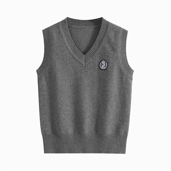 Splozh Boys Sweater Vest 1-17 Years Cotton School Vests for Girls Boy Toddler Kids Knit Fall Winter Clothes,Dark Gray,1-3 Years