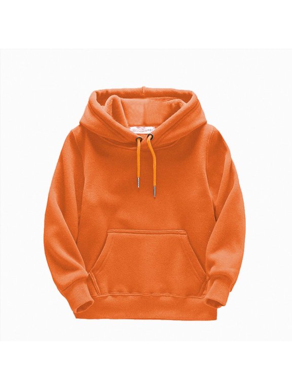 Boys Sweatshirt 3-10 Years Toddler Baby Boy Girl Sweatshirt Hoodie Pullover Fall Outfits Solid Crewneck Long Sleeve Blouse Top Shirt Clothes,Orange,4-5 Years