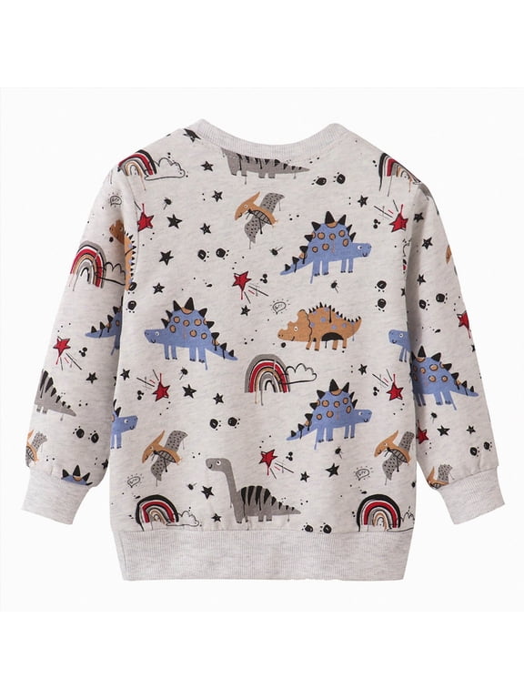 Boys Tshirts 2T 3T 4T 5T 6T 7T Toddler Sweatshirt Boys Girls Crewneck Pullover Tops Long Sleeve T Shirt Fall Winter Clothes, Light Gray, 4 Years