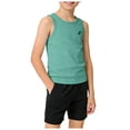 thumbnail image 1 of Splozh Boys Undershirt Boys Tank Tops Undershirt Sleeveless Kids Athletic Workout Shirts Tees Basic T-Shirt 7-8 Years,Green, 1 of 8