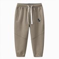 thumbnail image 1 of Splozh Boys Wide Leg Pants Baby Boys Pants Toddler Cotton Pull On Jogging Pants Kids Dinosaur Drawstring Stretch Sweatpants,Khaki,4-6 Years, 1 of 3