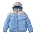thumbnail image 1 of Splozh Boys' Winter Jacket Heavyweight Quilted Puffer Jacket Insulated Hooded Outerwear Coat for Boys,Blue 6-8 Years, 1 of 6