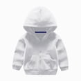 thumbnail image 1 of Splozh Boys Zip Up Hoodies 1-8 Years Unisex Solid Baby Sweatshirts Hoodies Lightweight Full Zip-up Jackets Coat,White,18-24 Months, 1 of 4