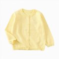 thumbnail image 1 of Splozh Cardigan Sweater for Toddler Fall Winter Basic Solid Color Knit Sweater Cute Kids Boys Knit Sweater,Light Yellow,2-3 Years, 1 of 6