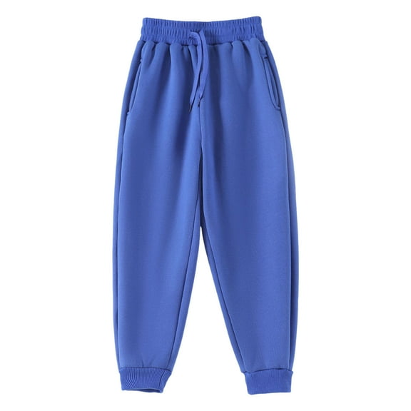 Splozh Cargo Pants Boys Pants Comfortable Soft Fashionable Color Blocked Casual Trousers Boy Fleece Trousers Blue,12-14 Years