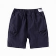 thumbnail image 1 of Splozh Cargo Shorts for Boys Cargo Shorts Summer Casual High Waist Pull On Short for Kids with Pockets 2-3 Years,Navy, 1 of 4