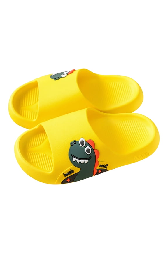 Cloud Slides for Kids Boys Summer Indoor Cloud Slides Breathable Cartoon Pattern Slippers Bathroom Sandals Yellow,US 8