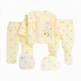 thumbnail image 1 of Splozh Coming Home Outfit 5PCS Boy Soft Organic Cotton Cute Unisex Newborn Baby Wear New Born Baby Girl Clothes,Yellow,0-3 Months, 1 of 8