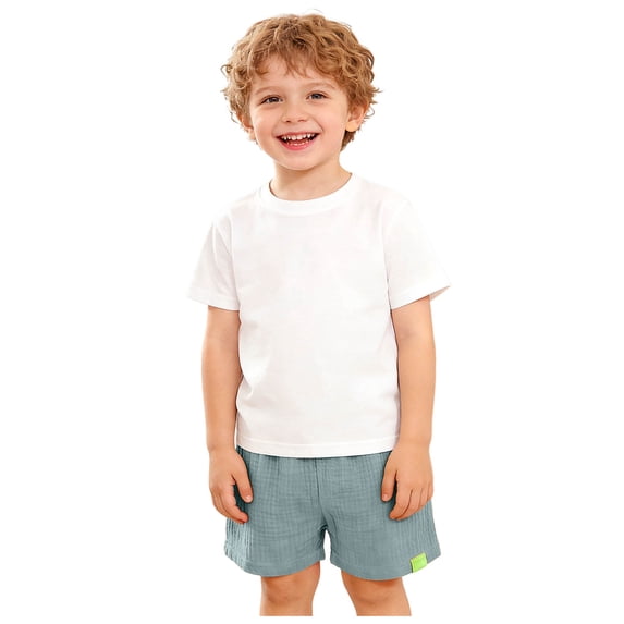 Splozh Cotton Shorts Toddler Shorts Summer Solid Color Soccer Basketball Sports Casual Shorts Green,9-10 Years