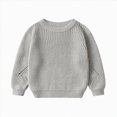 thumbnail image 1 of Splozh Cotton Sweater 12 18 24 Months 3T 4T 5T 6T Toddler Baby Girl Boy Knit Sweater Blouse Pullover Sweatshirt Warm Crewneck Tops Fall Winter Clothes,Grey,18-24 Months, 1 of 3