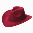 thumbnail image 1 of Splozh Cowboy Hat for Kids Kids Western Hats Boys Girls Cowboy Leather Buckle Felt Cowgirl Hat Cowboy,Wine,4-10 Years, 1 of 9