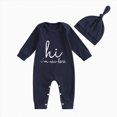 thumbnail image 1 of Splozh Cute Baby Girl Clothes Baby Romper 0 3 6 12 18 Months Newborn Baby Boy Girl Embroidery Letter Jumpsuit Fall Gender Neutral Outfits,Black,6-12 Months, 1 of 5