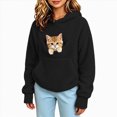 thumbnail image 1 of Splozh Cute Hoodies for Girls Solid Color Casual Girls Fashion Long Sleeve Hooded Sweatshirt Fall Winter Pullovers Hoodie Girls,Black,7-8 Years, 1 of 6