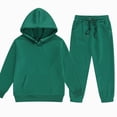 thumbnail image 1 of Splozh Cute Newborn Boy Outfits 2-13 Years Kids Clothes Warm Long Sleeve Sweater Pants Set Fashion Outdoor Solid Color Sweater Set,Green,10-11 Years, 1 of 3