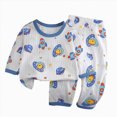 thumbnail image 1 of Splozh Cute Pajamas 12 18 24 Months 3T 4T 5T 6T Boys Summer Long Sleeved Long Pants Lightweight Pajama Set Air Conditioning Suit,Dark Purple,4-5 Years, 1 of 4