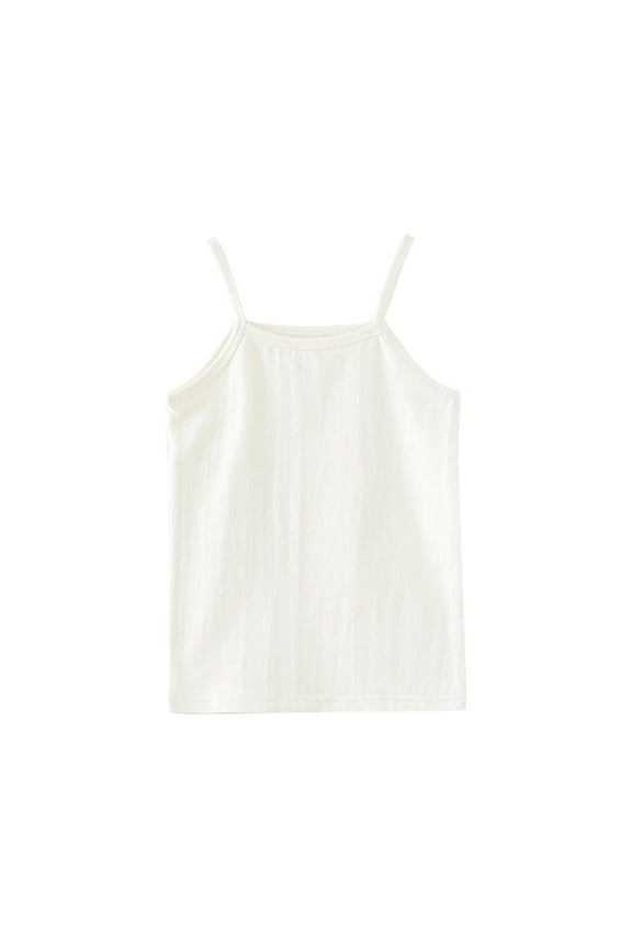 Dance Tops for Girls Little Girls Dance Tank Top Sleeveless Sports Dance Top Ballet Gymnastics Dancewear White,5-6 Years