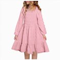 thumbnail image 1 of Splozh Fall Dresses for Toddler Girls Soft Girls Fashion Cute Fall Winter Long Sleeve Dresses Princess Party Photoshoot Dress Toddler Twirl Dress Cotton Dresses for Girls,Pink,2-3 Years, 1 of 7