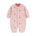 thumbnail image 1 of Splozh Fall Jumpsuit Newborn Baby Boys Sweatshirt Long Sleeve Solid Romper Infant Baby Fall Winter Spring Outfits Pink,9-12 Months, 1 of 3