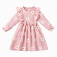 thumbnail image 1 of Splozh Fall Outfits for Toddler Girls Cute Soft Long Sleeve Princess Holiday Party Dress Toddler Photoshoot Dress Cotton Girls Dress Toddler Girl Dresses,Pink,9-10 Years, 1 of 9