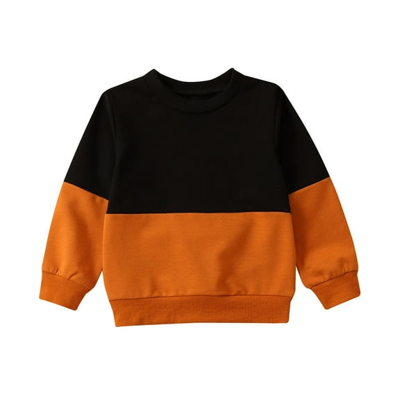 Splozh Fall Sweatshirt Boys Sweatshirts Kids Fashion Long Sleeve Crewneck Pullover Warm Thin Fleece for Kids Black,2-3 Years