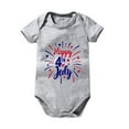 thumbnail image 1 of Splozh First 4th Of July Baby Girl Outfit Toddler 4th Of July Letters Prints Short Sleeve Independence Day Romper Summer Cloths Grey,12-18 Months, 1 of 7
