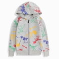 thumbnail image 1 of Splozh Fleece Jacket Kids Kids Dinosaur Hoodies for Boys Girls Pullover Hooded Boys Fashion Toddler Sweatshirt,Grey,4-5 Years, 1 of 6