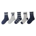 thumbnail image 1 of Splozh Girls Athletic Socks Childrens Thick Socks for Girls Cartoon Children Cartoon Warm Boys Mid Tube Socks 5PC Grey,18-24 Months, 1 of 9