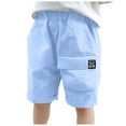 thumbnail image 1 of Splozh Girls Basketball Shorts And Pants Toddler Boys Cotton Sport Jogger Shorts Kids Summer Solid Active Short Pants for 7-8 Years,Blue, 1 of 6