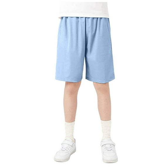 Splozh Girls Basketball Shorts Toddler Boy Cotton Shorts Boys Casual Shorts Pull-on Shorts Soft Baby Shorts for Summer for 10-11 Years,Light Blue
