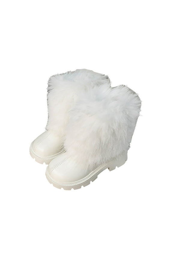 Girls Casual Dress Boots Boots for Kids Toddler Boys Girls Outdoor Shoes Non Slip Booties Fall/Winter Boots White,US 11
