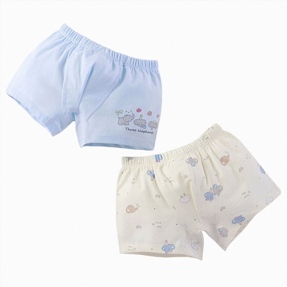 Splozh Girls Cotton Underwear 1-14 Years Girls Organic Cotton Underwear Briefs Toddler Boyshort Soft Panties 2 Pack,Blue,2-3 Years