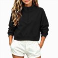 thumbnail image 1 of Splozh Girls Crewneck Sweatshirt Long Sleeve Shirt Girls Fashion Basic Fall Winter Solid Color Baby Sweatshirt,Black,9-10 Years, 1 of 7