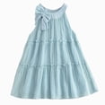 thumbnail image 1 of Splozh Girls' Dresses 2T 3T 4T 5T 6T 7T Toddler Girl Summer Dress Little Girls Casual Bowknot Sling with Pocket,Light Blue,4-5 Years, 1 of 8