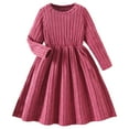 thumbnail image 1 of Splozh Girls Fall Dresses Toddler Baby Girls Fall Clothes Soft Dress Long Sleeve Winter Outfits Casual Birthday Party Wine,5-6 Years, 1 of 9