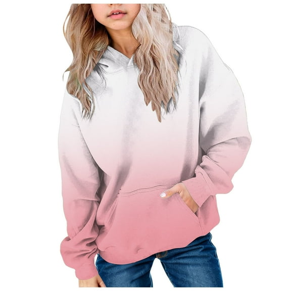 Splozh Girls Hoodie Sweatshirt Cotton Girls Oversized Hoodies Fleece Pullover Sweatshirts Kids Fashion Casual Outfits Fall Winter Clothes Light Pink,13-14 Years