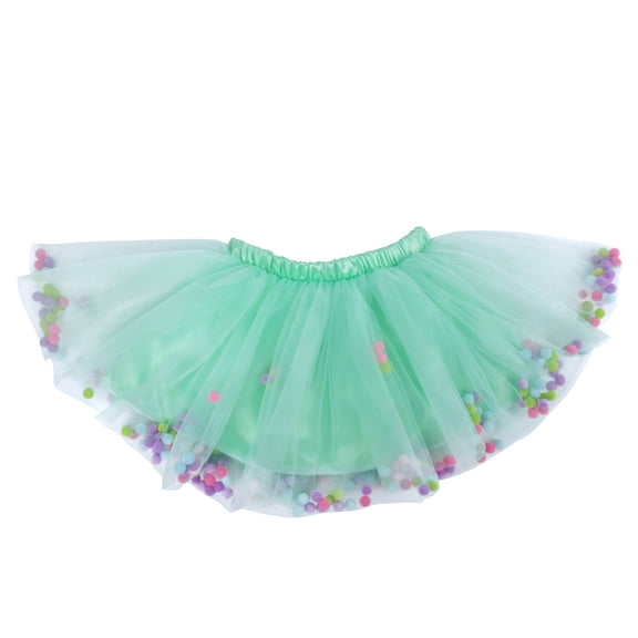 Splozh Girls Layered Tulle Tutu Skirt Christmas Girls Tutu Skirt Kids Bowknot Layered Dance Skirt Gymnastic Party Ballet Dress Mint Green,1-2 Years