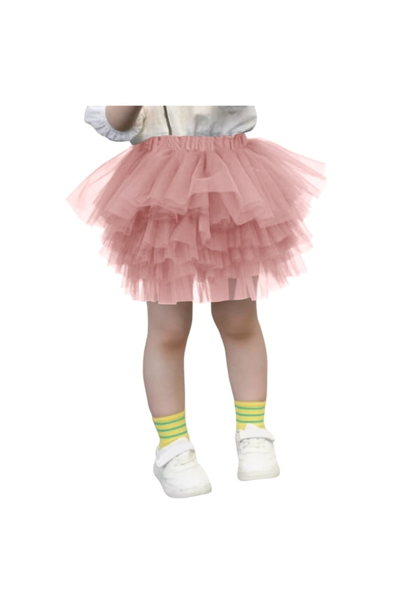 Girls' Layered Tutu Tulle Christmas Girls Layered Tutu Skirt Dance Dress Ruffle Tiered Clubwear Toddler Tutu Girls Clothes Pink,4-5 Years