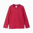 thumbnail image 1 of Splozh Girls Long Sleeve T Shirts Fashion Soft Toddler Kids Boys Girls Long Sleeve Basic Inside T Shirt Casual Tees Shirt Tops Solid Clothes,Red,6-7 Years, 1 of 3