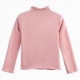 thumbnail image 1 of Splozh Girls Long Sleeve Top Comfortable Soft Stylish Casual Rolled Up Hem High Neck,Pink,5-6 Years, 1 of 5