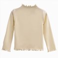 thumbnail image 1 of Splozh Girls Long Sleeved Top Comfortable Soft Stylish Casual Fashion Rolled Up Hem High Neck,Beige,7-8 Years, 1 of 7