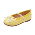 thumbnail image 1 of Splozh Girls Mary Jane Shoes Girls Princess Shoes with Bows Childrens Single Shoes Little Girls Soft Soled Dance Shoes Yellow,US 9, 1 of 9